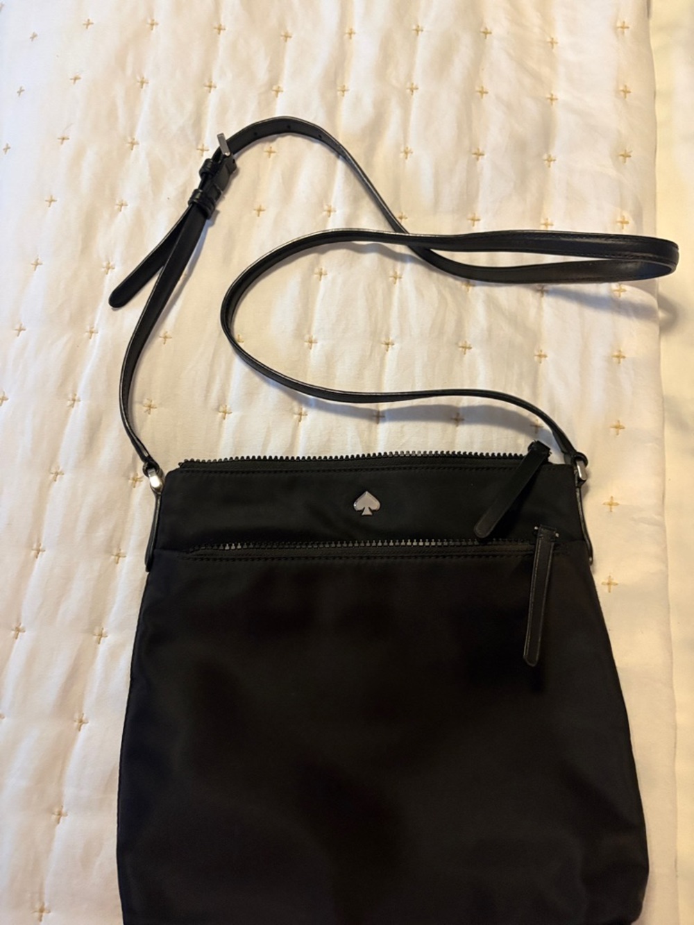 kate spade Black Nylon Crossbody Bag with Spade Logo